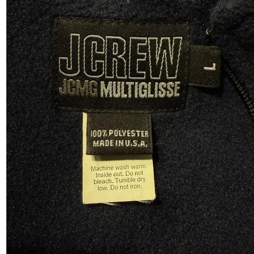 J Crew JCMG Multiglisse Navy Blue Half Zip Fleece Pullover   Size: L